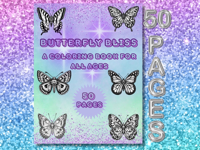 Butterfly Bliss Coloring Pages: Adult Stress Relief | Mindfulness ...