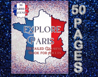 Explora París: libro para colorear detallado para adultos