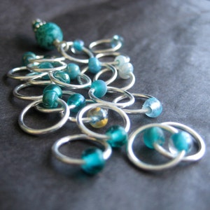 Bestseller! A Dose of Peacock - Non-Snag Ring and Bead Stitch Markers - Choose Your Size and Quantity - Customizable