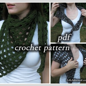 Crochet Pattern pdf Tapered Scales Shawlette image 1