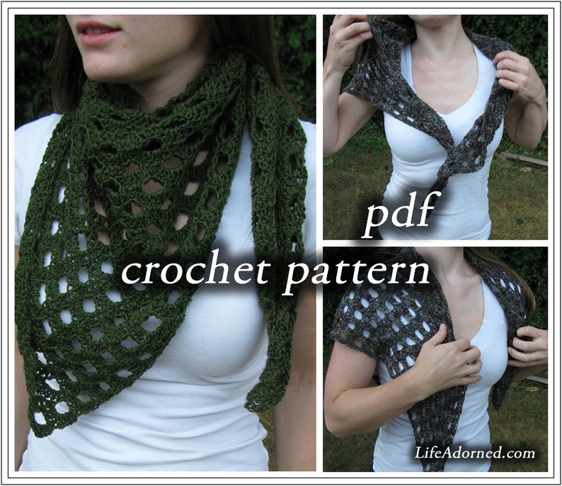 Crochet Pattern pdf Tapered Scales Shawlette image 1