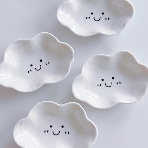 Cute Cloud Shaped Sauce Dish | Ceramic Condiment Bowl | Dipping Sauce Dish | Ceramic Mini Saucer Plate | Housewarming Gift| Gift for Foodies