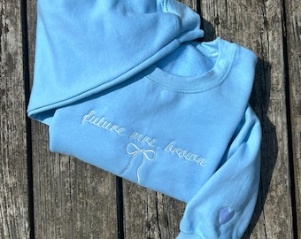 Custom "Future Mrs" Sweatshirt-Personalized Engagement Gift for Bride-Personalized Bride Gift-Future Last Name Crewneck-Wedding Bridal Gift
