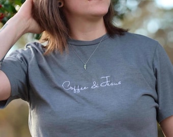 Coffee & Jesus Embroidery, Christian Saying Embroidery File, Religious Embroidery Download, Jesus Embroidery design, Coffee Love File