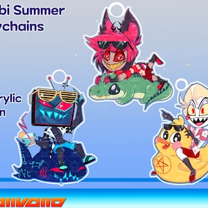 Hazbin Hotel Summer Pet Keychains