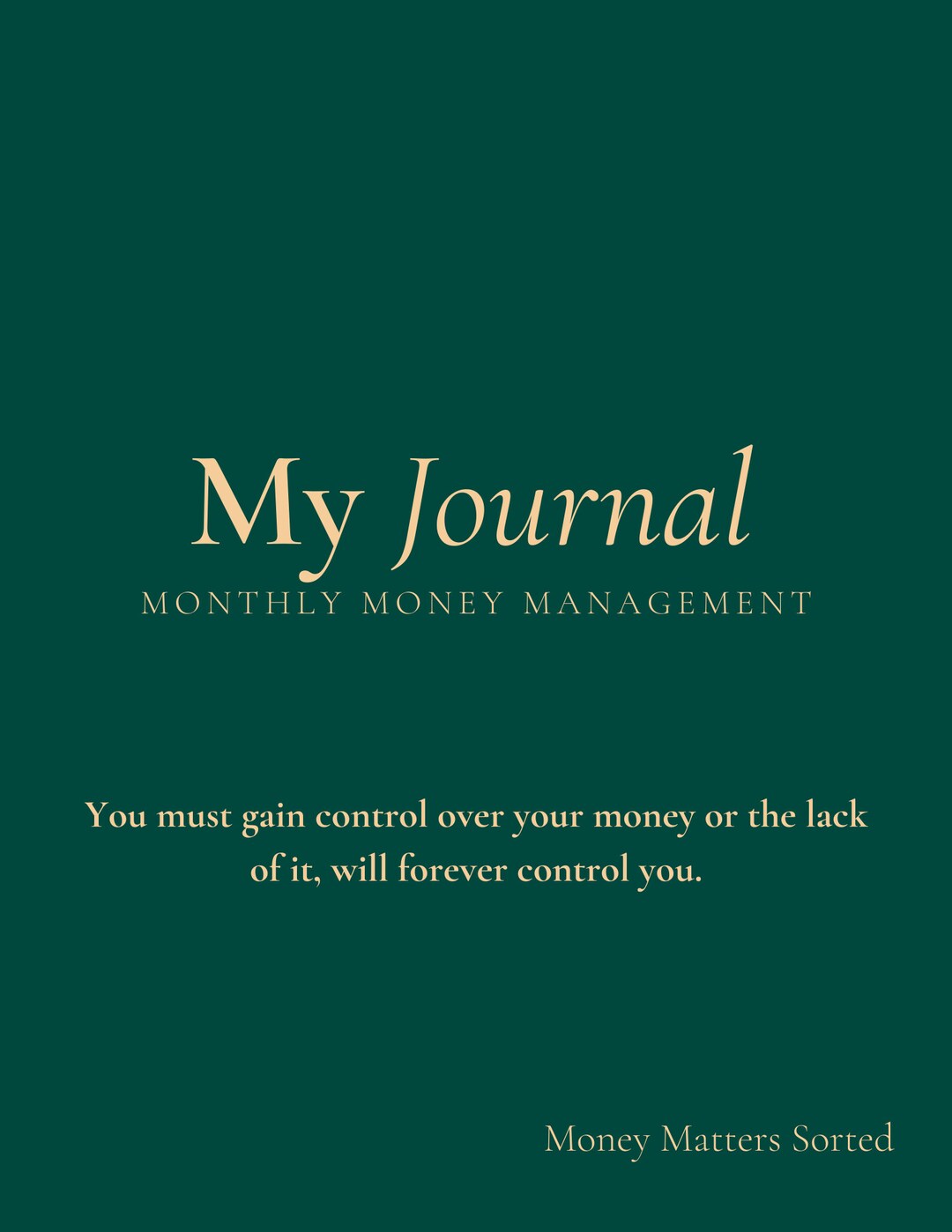 Monthly Money Journal. Helping You Manage Your Money and Your Life ...