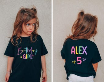 Birthday Girl Shirt Girls Birthday Shirt Any Age Birthday Shirt Kids Birthday Shirt Colorful Birthday Girl Shirt Gift For Birthday Girls