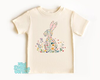 Schattige paashaas T-shirt boho paasshirt bloemenontwerp peutershirt lente onesie paasoutfit voor meisjes en jongens Cadeau voor kinderen