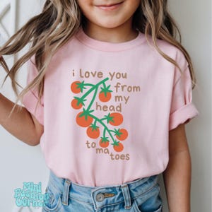 Cute Tomatoes Kids Shirt, I Love You From My Head Tomatoes Toddler Tee, Farmers Market Children T-shirt, Fruit Vegetable Vegan Kids Shirt