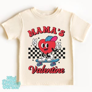 Maglietta per bambini con cuore rosso di San Valentino della mamma Maglietta per bambini di San Valentino Maglietta per bambini di San Valentino Maglietta naturale Maglietta carina Regalo di San Valentino per bambini