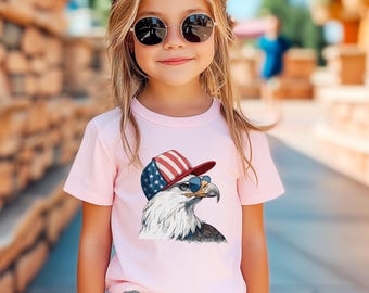 Patriotic Eagle Kids Shirt, 4th of July Bald Eagle Tee, America 250th Anniversary, Independence Day Toddler Gift