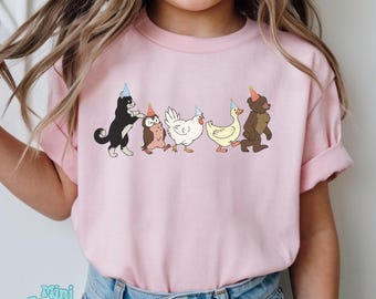 Birthday Shirt for Kids - Cute Animal Parade T-Shirt, Birthday Outfit for Boys and Girls, Party Gift Idea