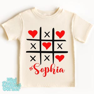Maglietta personalizzata per bambini di San Valentino XOXO Maglietta personalizzata per bambini di San Valentino Maglietta naturale Felpa di San Valentino Regalo di San Valentino per bambini
