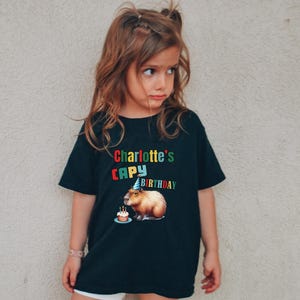 Custom Capybara Birthday Kids Shirt Animal Lover Tee Capybara Lover Shirt Cute Animal Shirt Toddler Graphic Girl Boy Capybara Gift for Kids