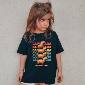 Capybara Kids Shirt Animal Lover Tee Capybara Lover Shirt Cute Animal Shirt Capybara Gift Toddler Graphic Girl Boy Capybara Gift for Kids