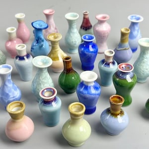 Cute Tiny Cat Whisker Vases for Doll House Decor, Tiny Dog Whisker Vases, Mini Vase for Whisker Holder , Cute Pottery Vases Gifts for Lover.