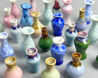 Cute Tiny Cat Whisker Vases for Doll House Decor, Tiny Dog Whisker Vases, Mini Vase for Whisker Holder , Cute Pottery Vases Gifts for Lover.