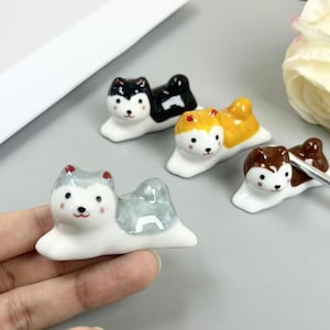 Handmade Ceramic Puppy Pen Holder, Adorable Ceramic Watercolor Calligraphy Pen Holder Desktop Companion Watercolor Accessory Artist Gifts