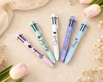 Personalized Name Multi-Color Ballpoint Pens, Custom Multipurpose Pen Perfect Gifts, Personalized Pen Graduation Teacher Appreciation Gifts