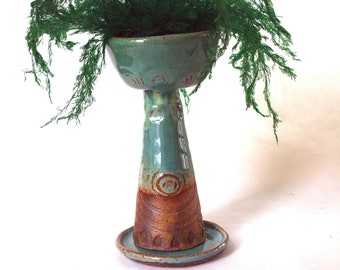 Planter, Handmade Planter, perfect for Succulents or Air-plants, Plant container with drainage hole and saucer