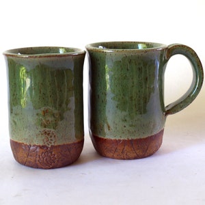 Pottery mug set, two handmade ceramic mugs for coffee and tea lovers