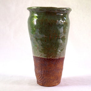 Handmade Stoneware Vase: Evergreen Ceramic Flower Vase
