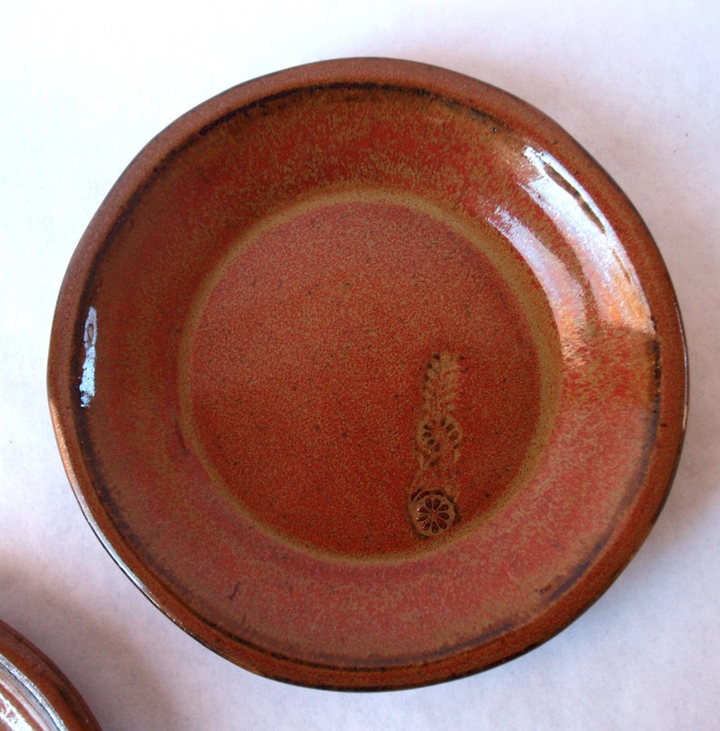 Pottery Dinnerware, 2 handmade stoneware luncheon plates image 3