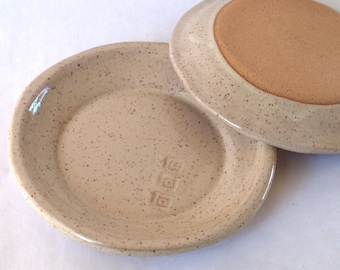 Handmade Stoneware Plates: Buttercream Ceramic Luncheon Set