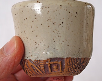 Pottery cup, ceramic shot glass, kids cup or toothpick holder
