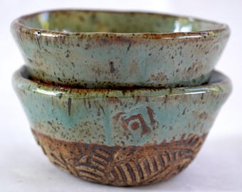 Handmade pottery bowls, Ceramic bowl set, Small bowls