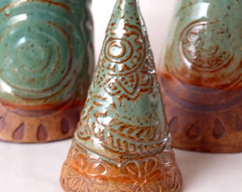Ceramic holiday trees, Simple and earthy Christmas decor, Tabletop Holiday decor