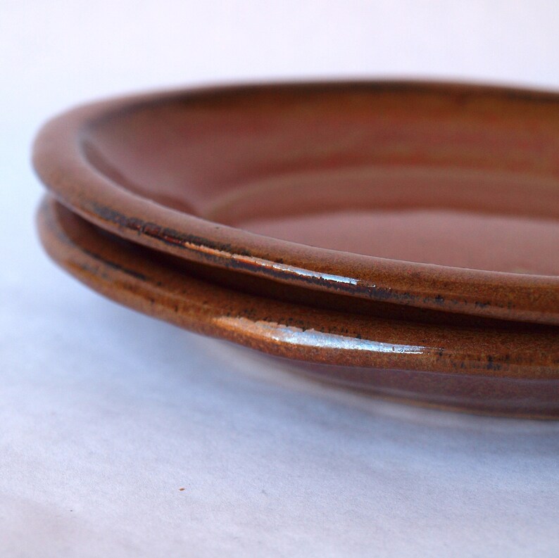 Pottery Dinnerware, 2 handmade stoneware luncheon plates image 5