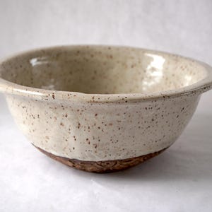 Handmade Pottery Serving Bowl: White Glazed Ceramic Stoneware