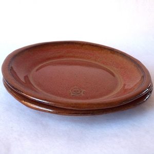 Pottery Dinnerware, 2 handmade stoneware luncheon plates image 2