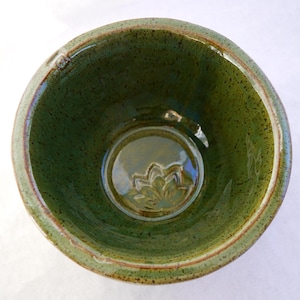 Handmade Pottery Serving Bowl: Evergreen Glazed Stoneware