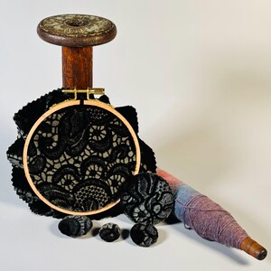 Bespoke Shank Buttons Created with Vintage Deep Green Devore Velvet Fabric