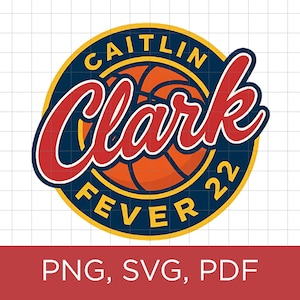 Fever 22 Caitlin Clark PNG SVG Koszykarka, Koszulka Clark 22, Prezent dla fana koszykówki, Sublimacja na dzień meczu, Cricut, DTT