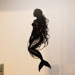 Mermaid Metal Wall Decor, Nautical Wall Sign, Beach Wall Art, Housewarming Gift, Exterior Design, Christmas Gift, Gift for Daughter