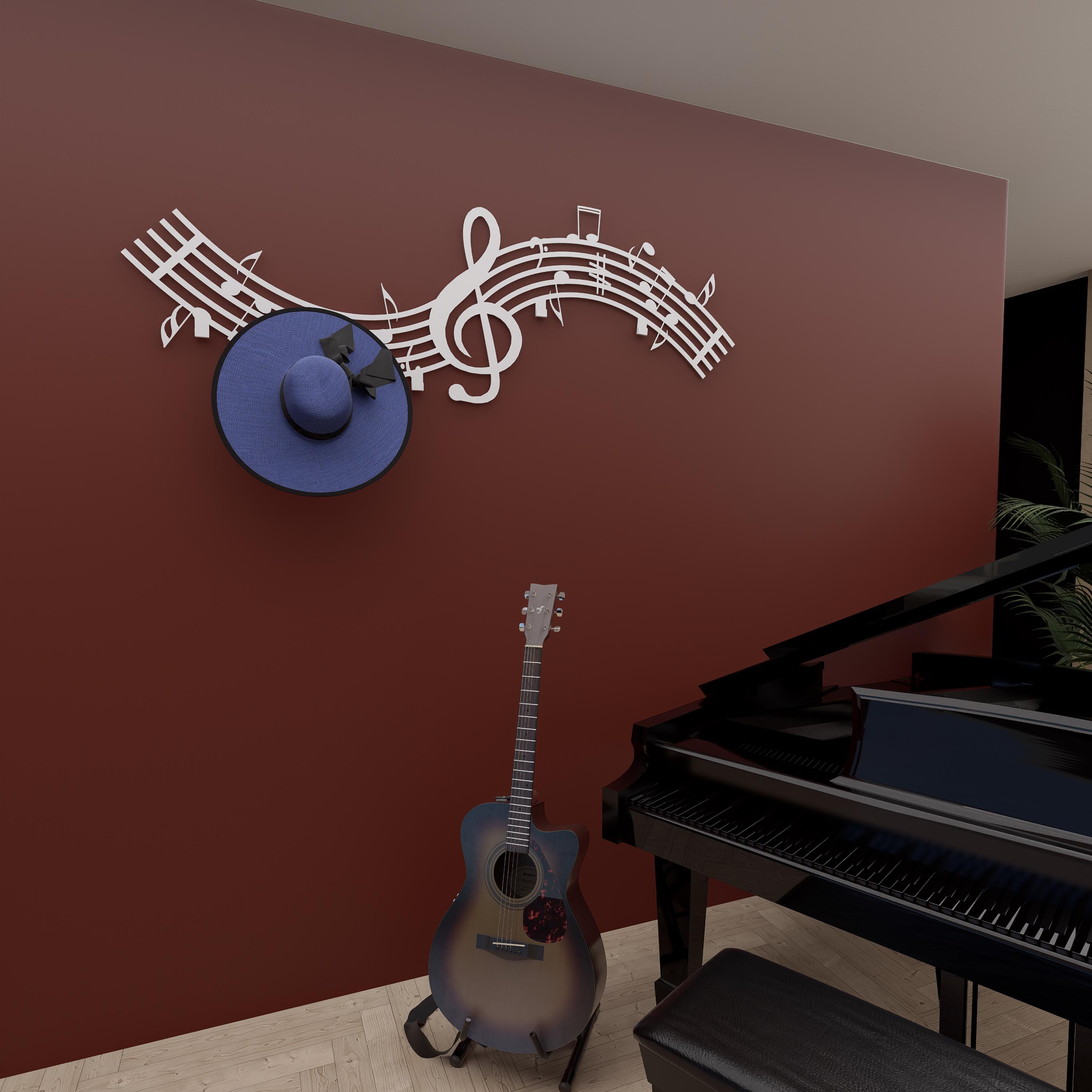 Music Note Wall Block Music Note Metal Wall Coat Rack: Studio Decor, Wall Art - Etsy
