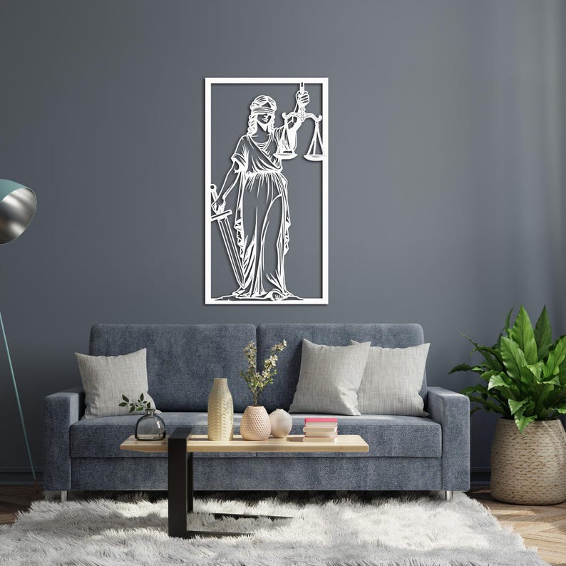 Themis Metal Wall Art: Lady Justice, Lawyer Office Decor - Etsy