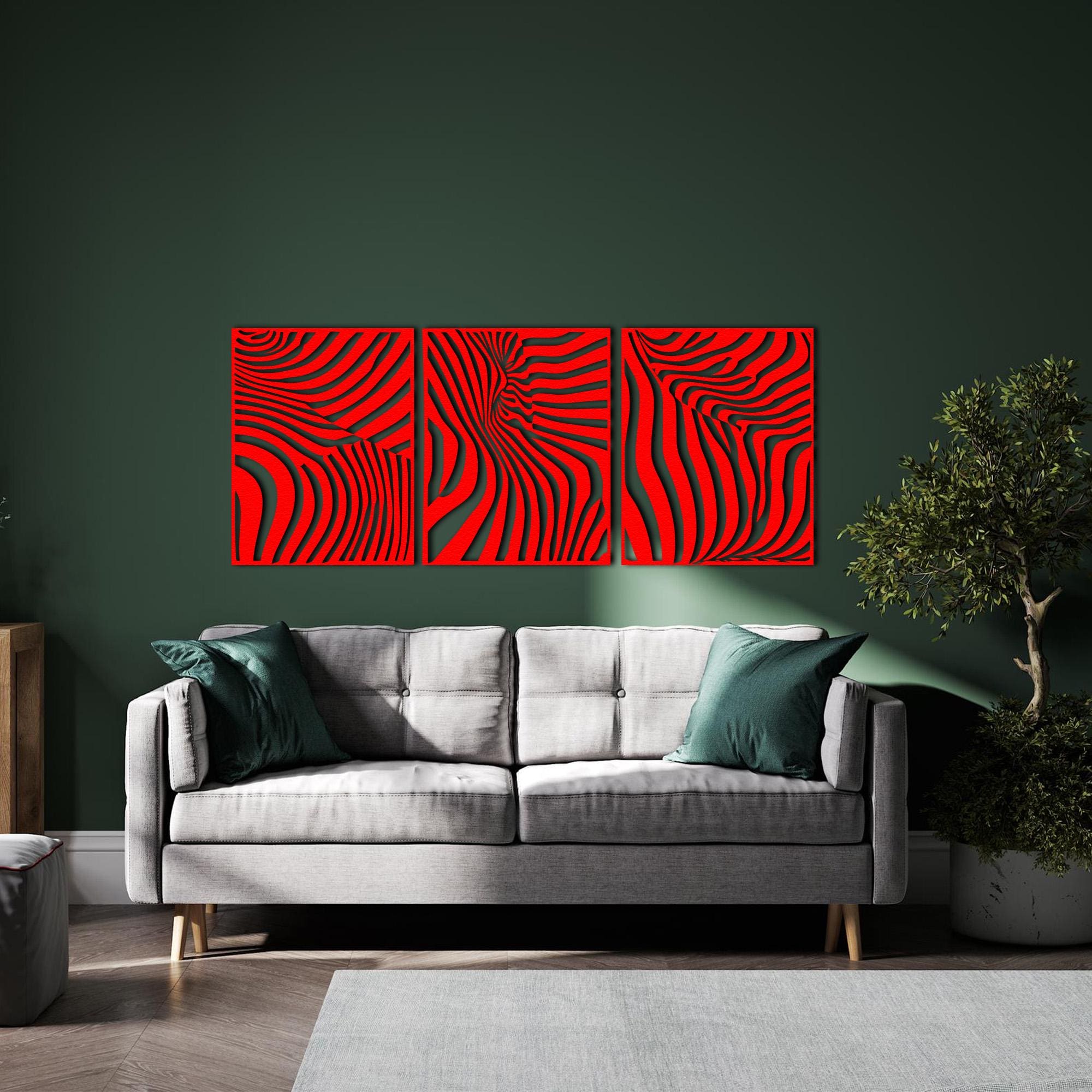 Decorazione Murale 3D In Metallo - Testa Di Zebra, 57x33 Cm, Effetto Fuori Dal Muro, Nero, Per Soggiorno E Cameretta - 2