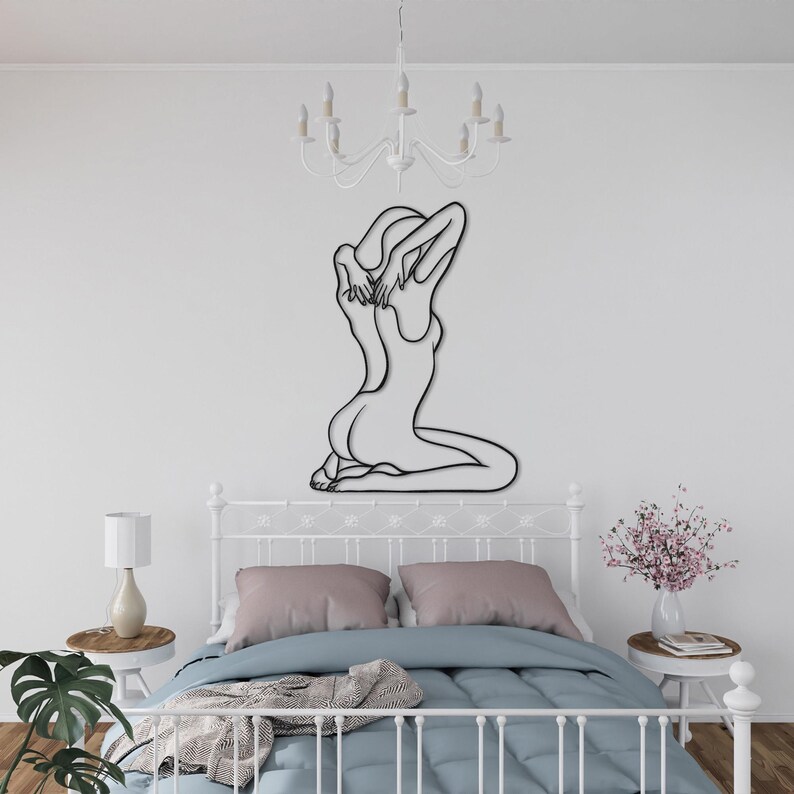 nude woman line art,
metal wall decor,
aesthetic design,
minimalist line art,
nude female wall art,
home and living,
one line art,
naked women decor,
confident woman art,
naked woman body,
above bed decor,
christmas gift,
gift for her,