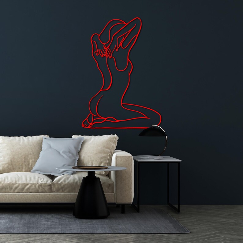 nude woman line art,
metal wall decor,
aesthetic design,
minimalist line art,
nude female wall art,
home and living,
one line art,
naked women decor,
confident woman art,
naked woman body,
above bed decor,
christmas gift,
gift for her,