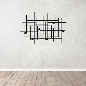 Abstract Metal Wall Coat Rack: Entryway Organizer & Key Holder - Etsy