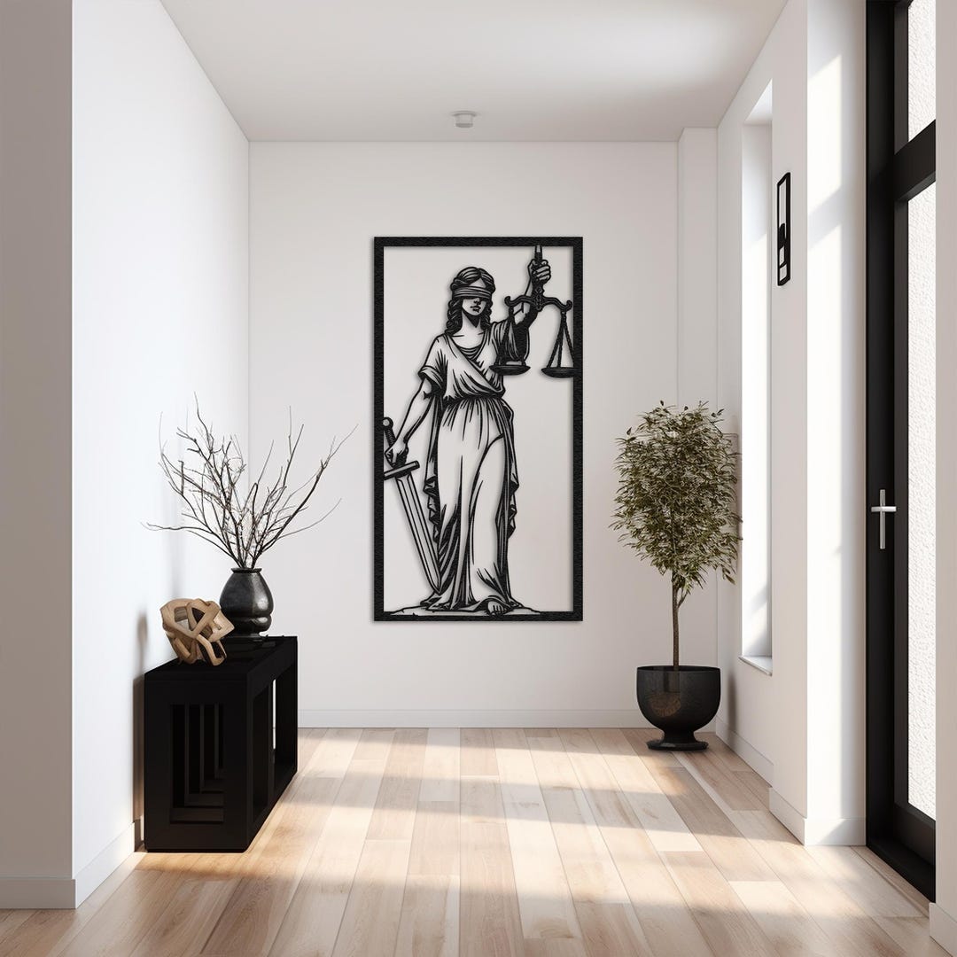 Themis Metal Wall Art: Lady Justice, Lawyer Office Decor - Etsy