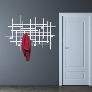 Abstract Metal Wall Coat Rack: Entryway Organizer & Key Holder - Etsy