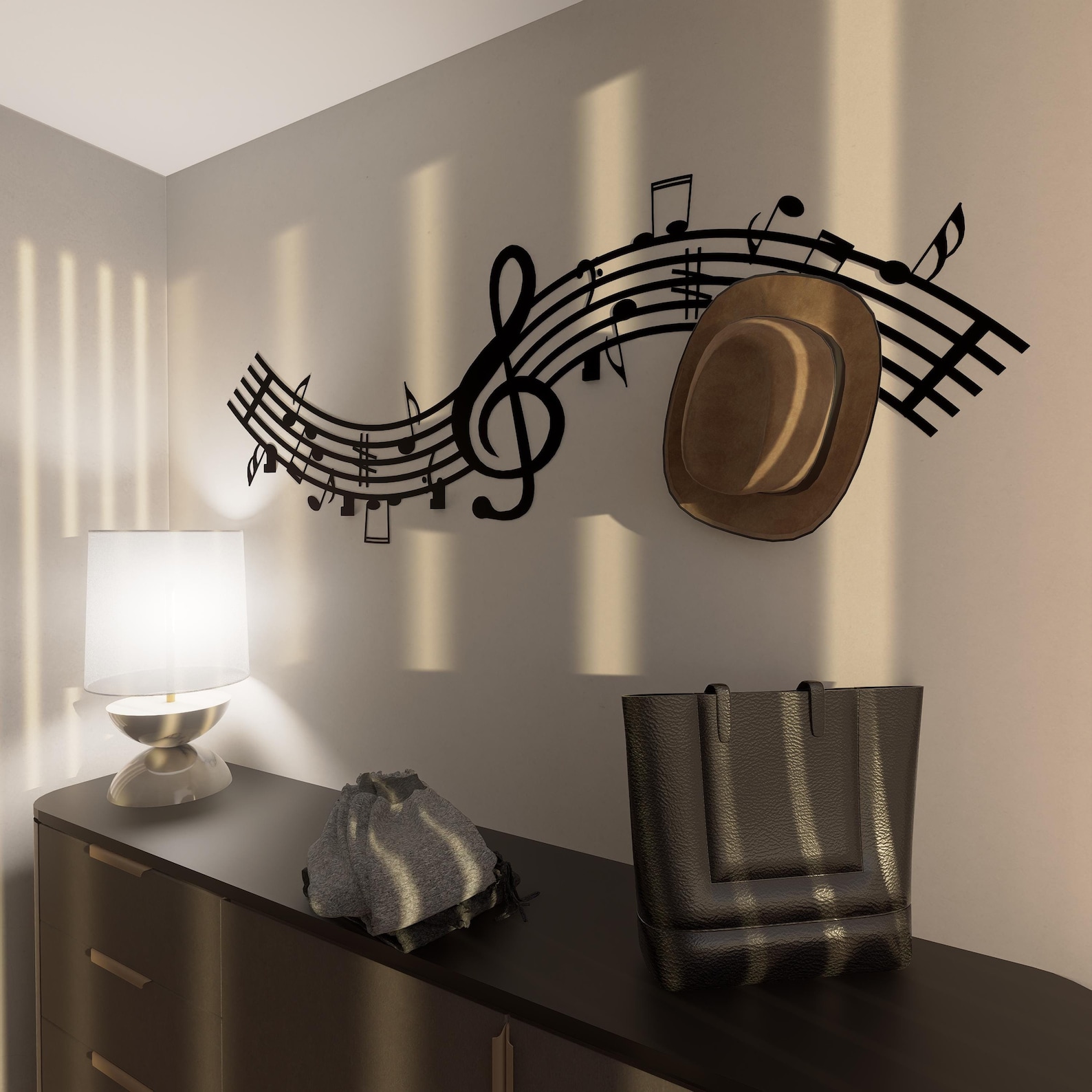 Music Note Wall Block Music Note Metal Wall Coat Rack: Studio Decor, Wall Art - Etsy