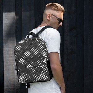 Sac à dos gris géométrique