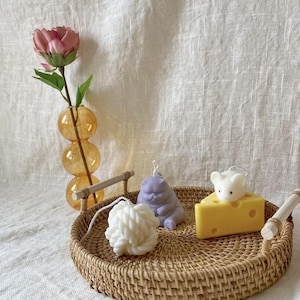 Cheese / mice candles - home decor - hand made candles - soy candle