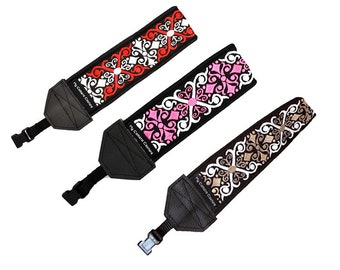 Scrolls on Black DSLR Wrist Strap